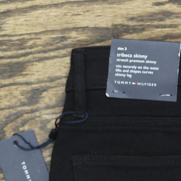 NWT Tommy Hilfiger Womens Tribeca Th Flex Ankle Skinny Jeans J9SK0EFH Black 2 - Picture 10 of 10